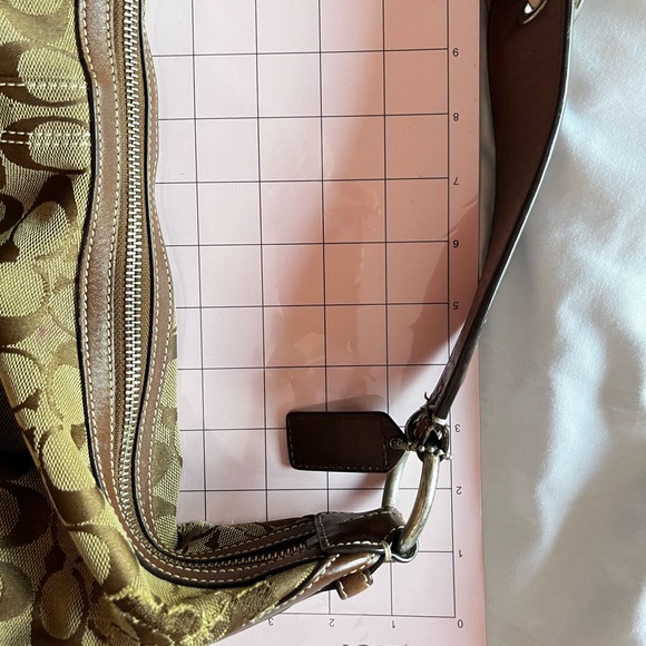 COACH MONOGRAM SIGNATURE BROWN HOBO PURSE - Picture 2 of 12